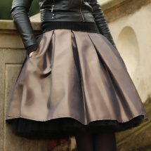 FuFu sukně skládaná měděná + černá spodnička