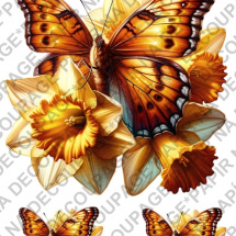 Rýžový papír A4 pro tvoření - Motýl na květině - KB0724