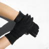 Černé dámské semišové rukavice s hedvábnou podšívkou