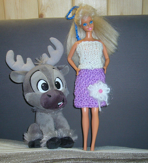 Barbie - pletená sukýnka fialová (20_46)