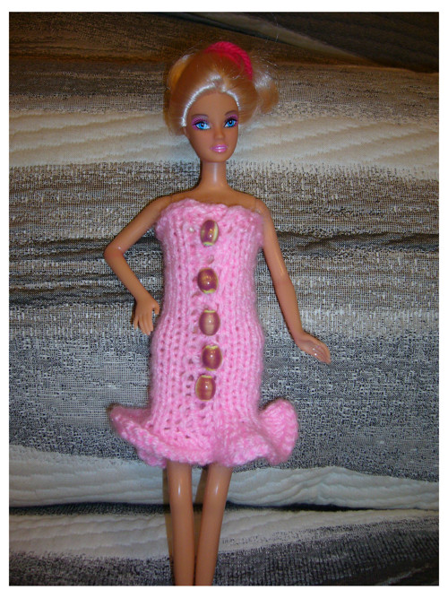 Barbie - šatičky růžové s korálky (20_8)