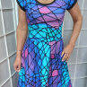 Šaty s půlkolovou sukní - mozaika S - XXXL