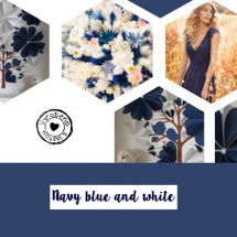 Navy blue and white