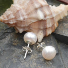 Náušnice puzety s říčními perlami