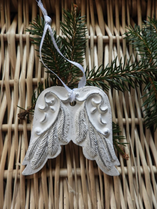 Andělská křídla pro štěstí - stříbrná a zlatá se třpytkami