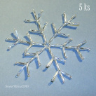 Ozdoba - Sněhové vločky - 5 ks