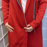 Svetro-přehoz s kapucí na zip - barva červená S - XXL