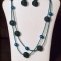 Modré kuličky-náhrdelník s naušnicemi