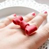 Červená mašlička -prsten