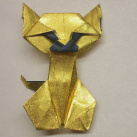 Zlatá tlapka - origami brož