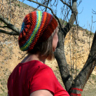 Pletený baret šípkový