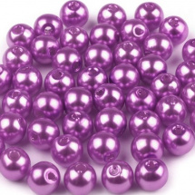 Plastové korálky 6 mm (60ks) - fialová