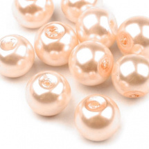 Skleněné korálky voskové perly 8 mm (35ks) - lososová