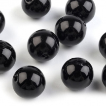 Plastové korálky / perly 10 mm (20ks) - černá