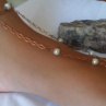 Náramek s prstenem na nohu, ozdobený perličkami