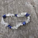 náramek ze zlomků - křišťál - lapis lazuli
