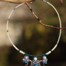 komplet - modrostříbrný náhrdelník a náušnice
