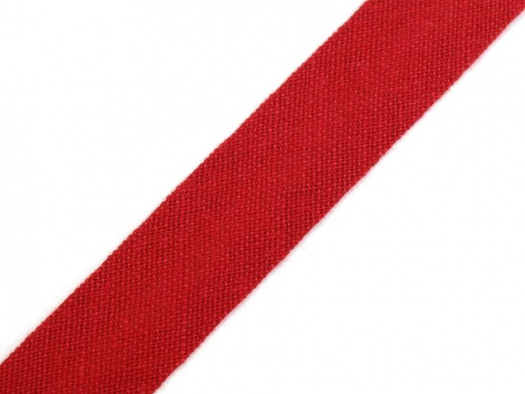 Bavlněný šikmý proužek šíře 14 mm (1m) - červená