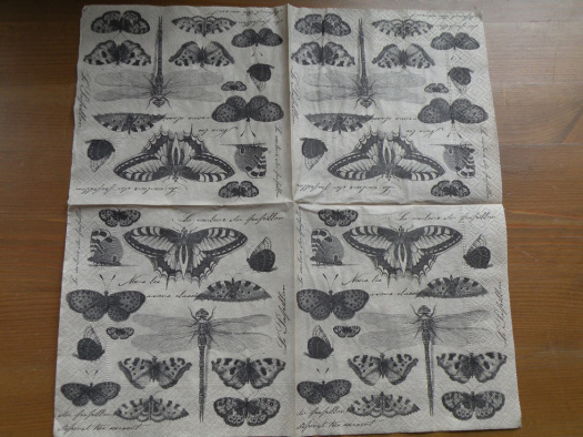 Ubrousek vintage motýli a vážka