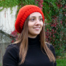 Pletený baret červený