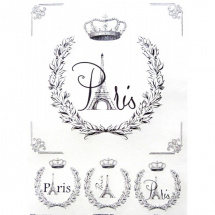 Rýžový papír A4 pro tvoření č. 520 - Paris s korunou