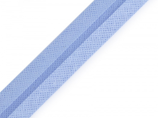 Šikmý bavlněný proužek šíře 16 mm (1m) - světle modrá