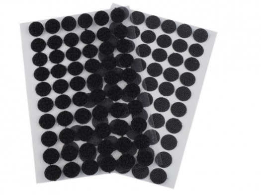 Suchý zip samolepicí kolečka 15 mm - černá