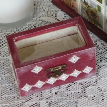 Darovací krabička mini se sklem a perličkami