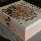 Originální krabice svatební,dárková,šperkovnice s Paříží a růžemi 