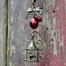 Rudá kapka elegantnosti - přívěšek na klíče, batoh