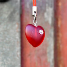 Rudé srdce - přívěšek na klíče, kabelku...