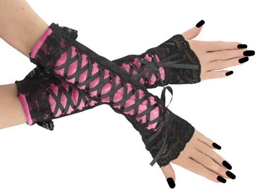 Dámské společenské růžové rukavice 8M
