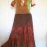 Šaty -hnědozelená batika