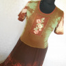 Šaty -hnědozelená batika