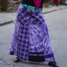 Sukně maxi batika káro fialová