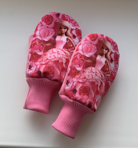 Softshellové rukavice-sladce růžová