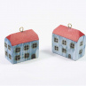 Modré a bílé domečky - 12 ks