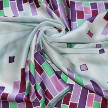 Malovaný hedvábný šátek: Pestrá geometrie