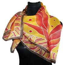 Malovaný hedvábný šátek: Vzpomínka na podzim