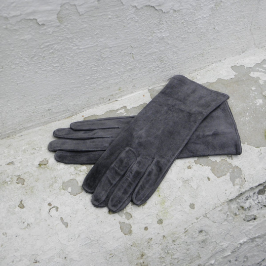 Šedé dámské rukavice bezpodšívkové - delší