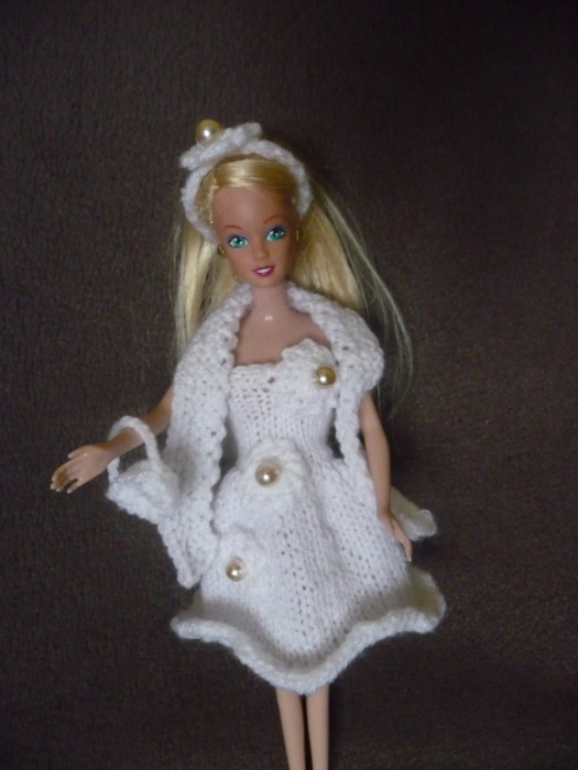 Barbie-Svatební bílé šaty-široké