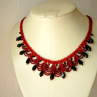 Červený plesový náhrdelník - chir. ocel