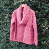 Růžový mohérový svetr
