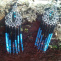 Dlouhé náušnice - modré a černé korálky