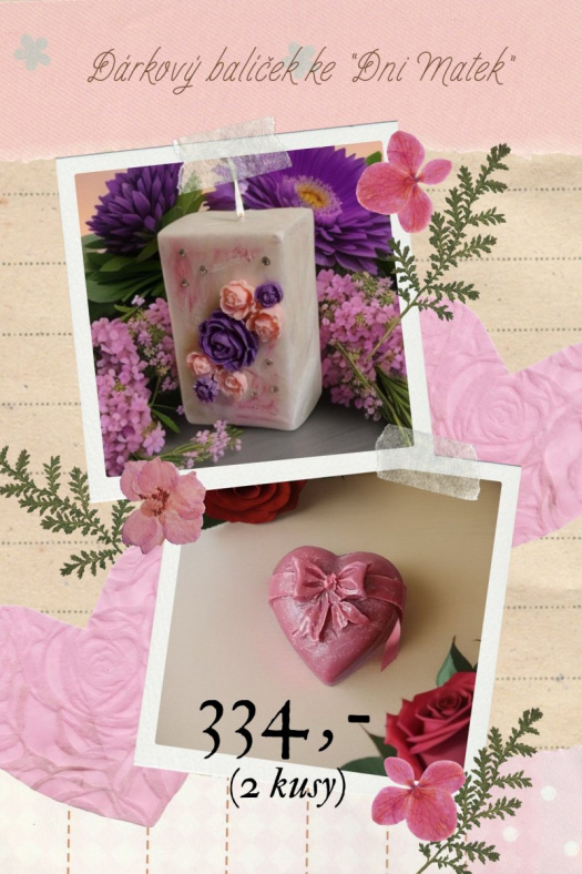 Dekorační svíčka - balíček "Den matek"