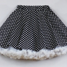 FuFu sukně černý puntík s bílou spodničkou
