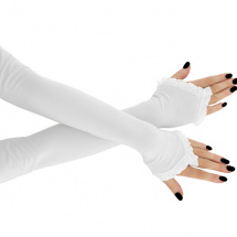 Dámské dlouhé společenské rukavice bílé 0025