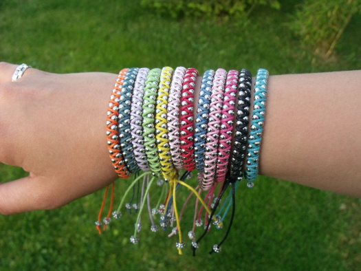 Summer whipped bracelets - petrolejový