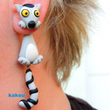 náušnice skrz ucho - lemur 
