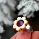 Linecké kytka - prsten (fialová)